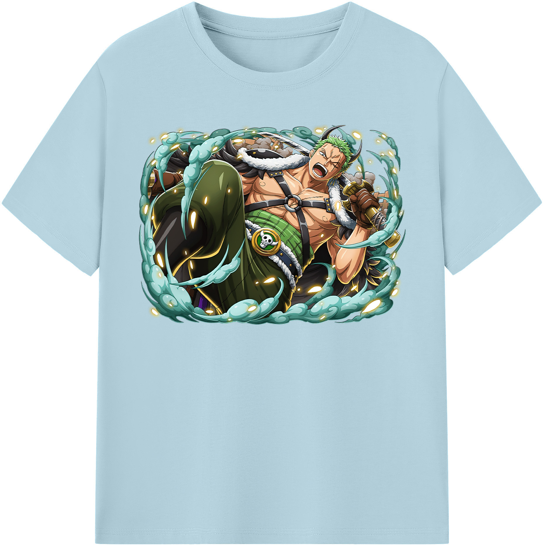 ワンピース ロロノア・ゾロ ONE PIECE Roronoa Zoro 綿100％半袖Tシャツ（フロントプリント）